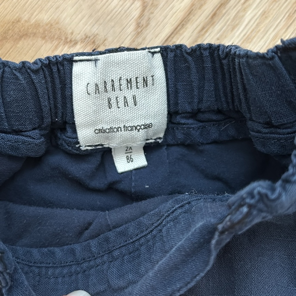 Carrement Beau Navy Blue Cotton Shorts for Boys - Picture 2 of 4